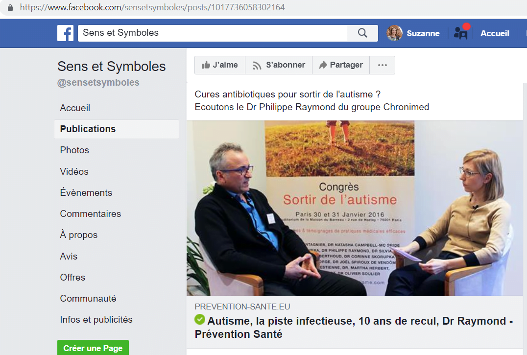 Sélection de captures d'écran sur Chronimed 6 2016 Antibiotiques pour guerir lautisme dr Raymond