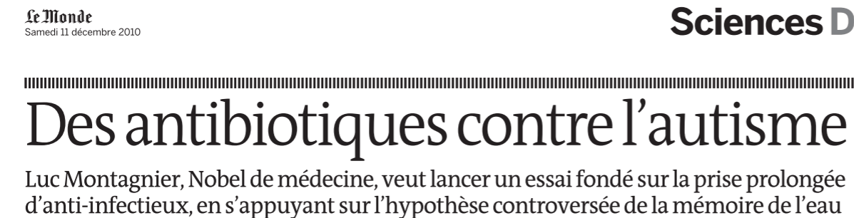 Sélection de captures d'écran sur Chronimed 9 antibios sappuie sur hypothese controversee memoire de leau